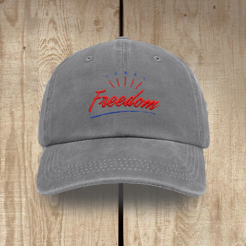 Christianartworkshop Everyday Patriotic Washed Hat: Red Freedom & Charlie Kirk Inspired - Grey - image 6