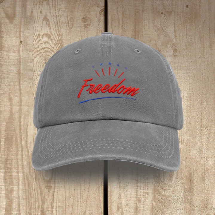 Christianartworkshop Everyday Patriotic Washed Hat: Red Freedom & Charlie Kirk Inspired - Grey - image 6