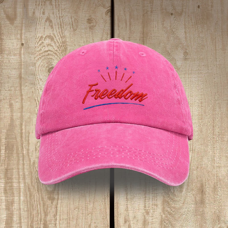 Christianartworkshop Everyday Patriotic Washed Hat: Red Freedom & Charlie Kirk Inspired - Rose - image 0