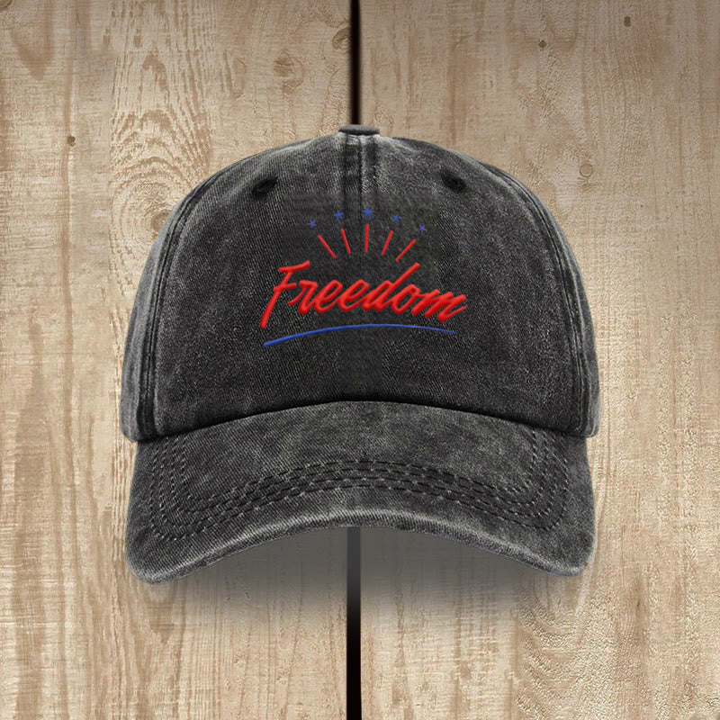 Christianartworkshop Everyday Patriotic Washed Hat: Red Freedom & Charlie Kirk Inspired - Black - image 2
