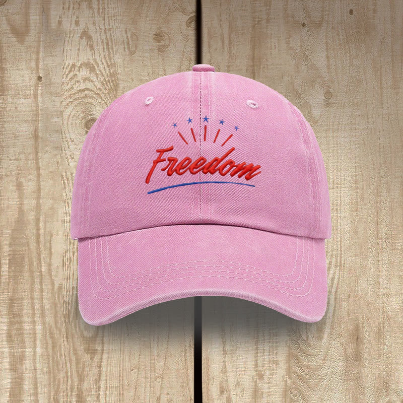 Christianartworkshop Everyday Patriotic Washed Hat: Red Freedom & Charlie Kirk Inspired - Pink - image 12