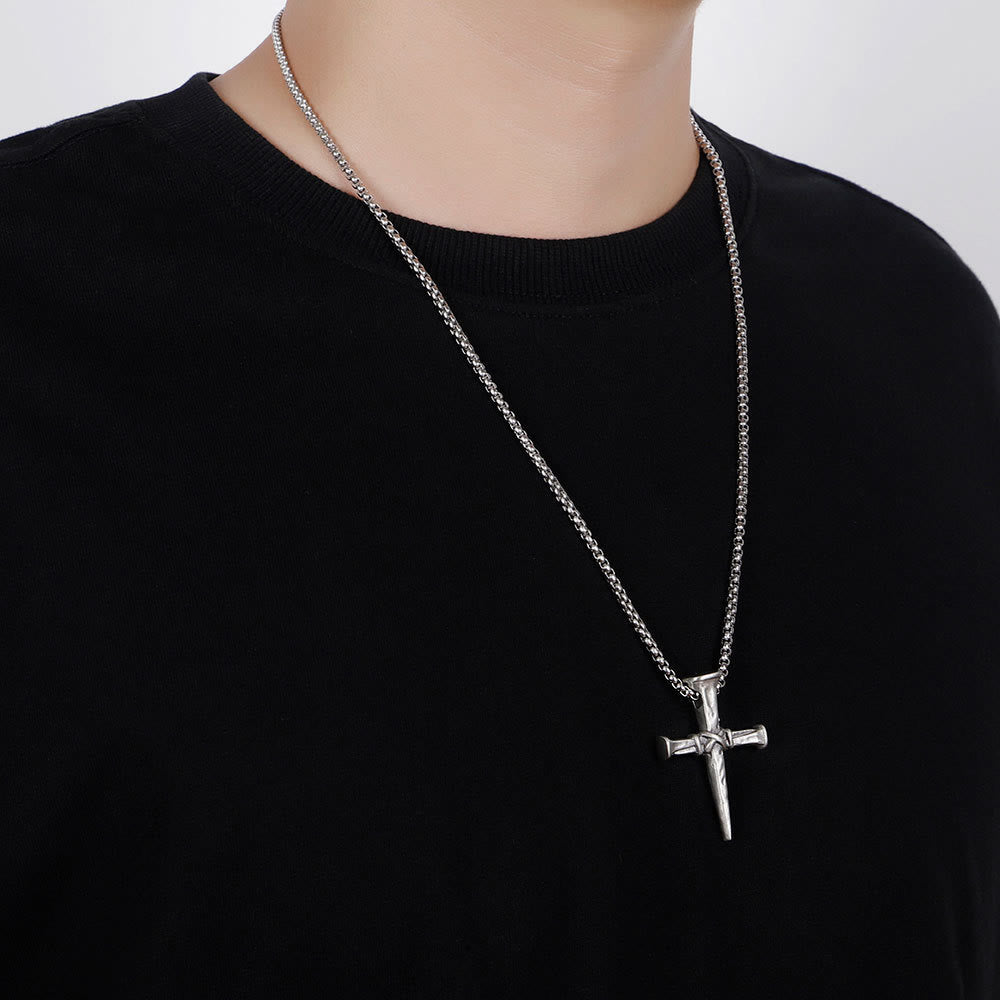 FREE Today: Artistic Nail - Shaped Cross Necklace for Faith Expression - image 1