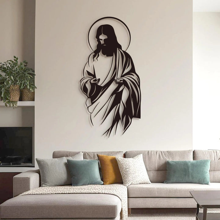 Christianartworkshop Jesus with Halo Silhouette Metal Wall Decor for Faithful Home - image 4