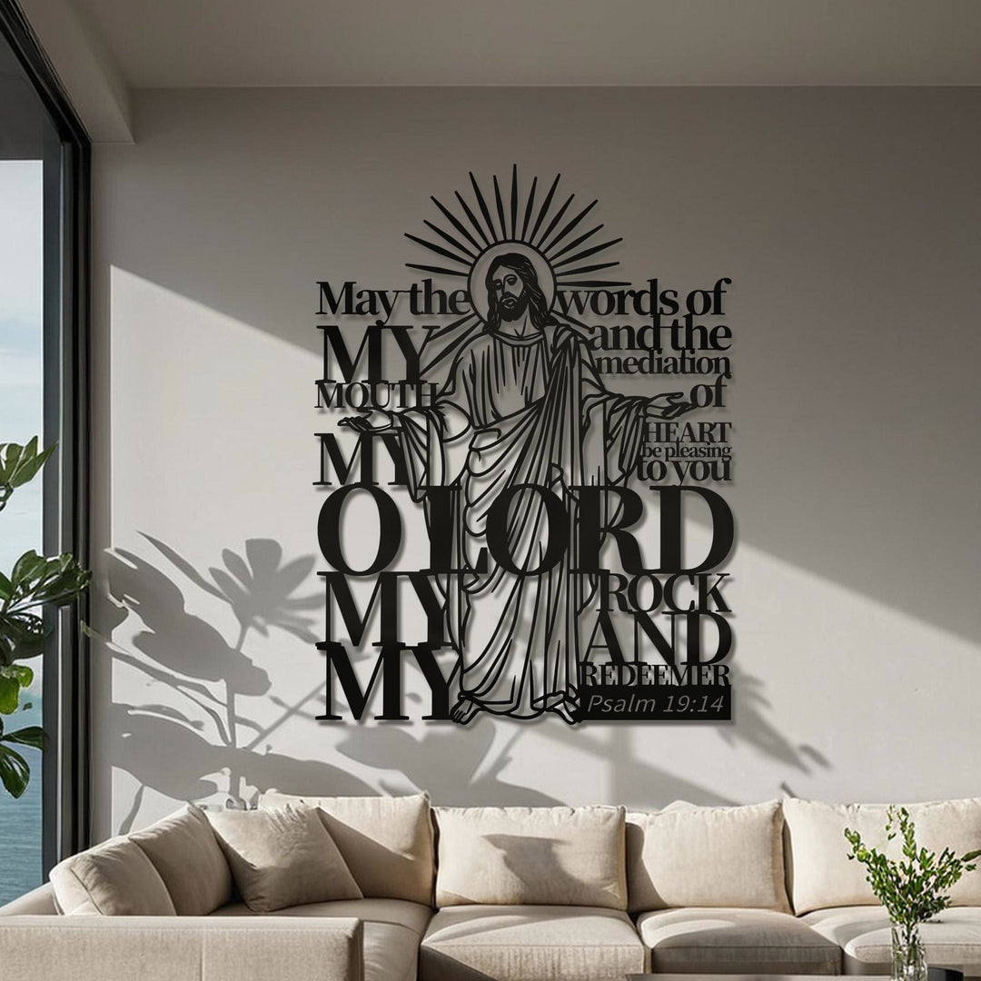 Christianartworkshop Psalm 19:14 Jesus Figure Metal Wall Decor for Religious Home - image 3