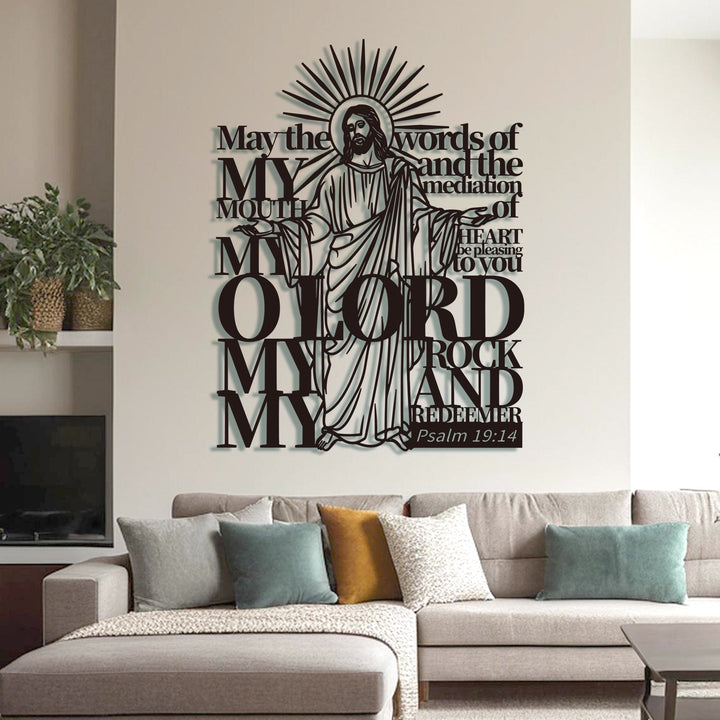 Christianartworkshop Psalm 19:14 Jesus Figure Metal Wall Decor for Religious Home - image 2
