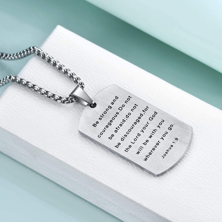 FREE Today: Stainless Steel Cross & Joshua 1:9 Dual - Sided Necklace for Courage - image 7