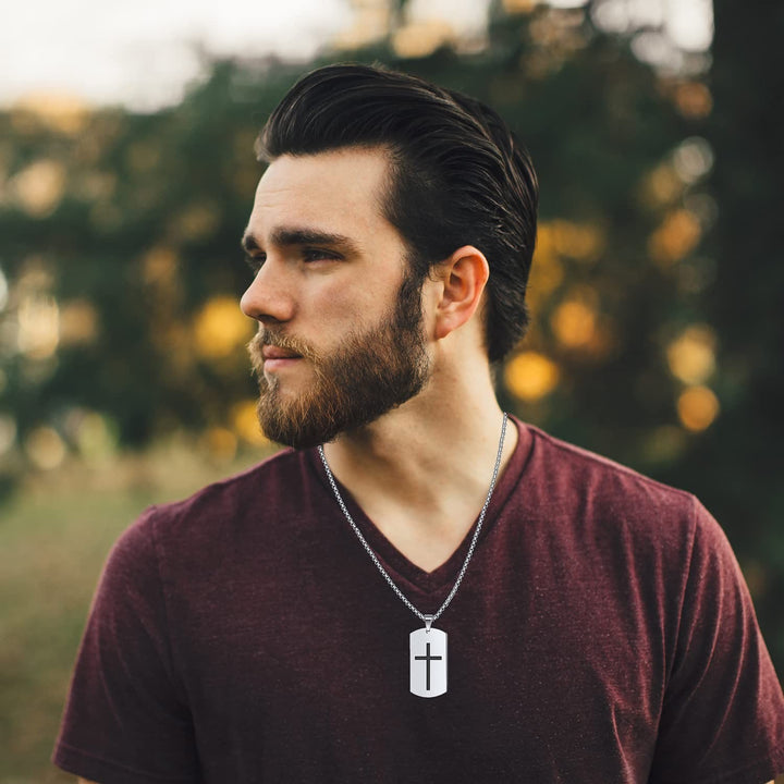 FREE Today: Stainless Steel Cross & Joshua 1:9 Dual - Sided Necklace for Courage - image 2