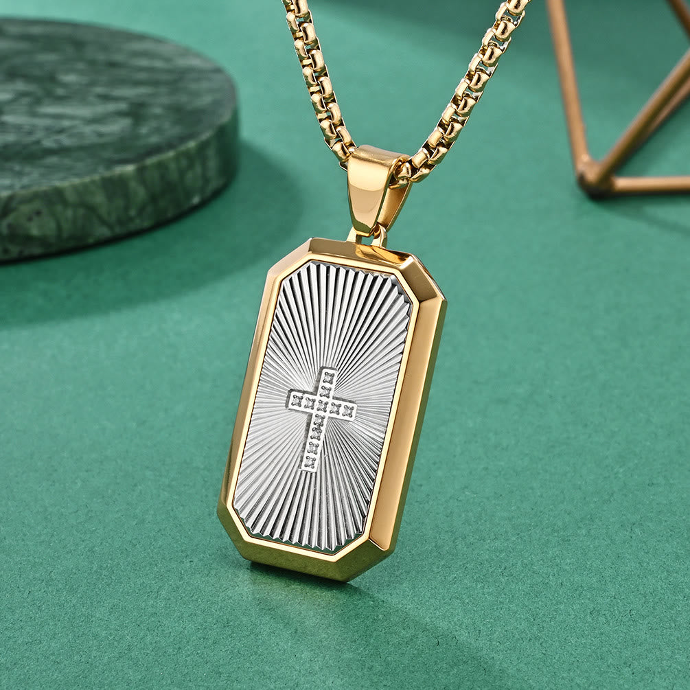 Christianartworkshop Stylish Two - Tone Cross Necklace: Four Faith - Inspired Designs - D - image 5