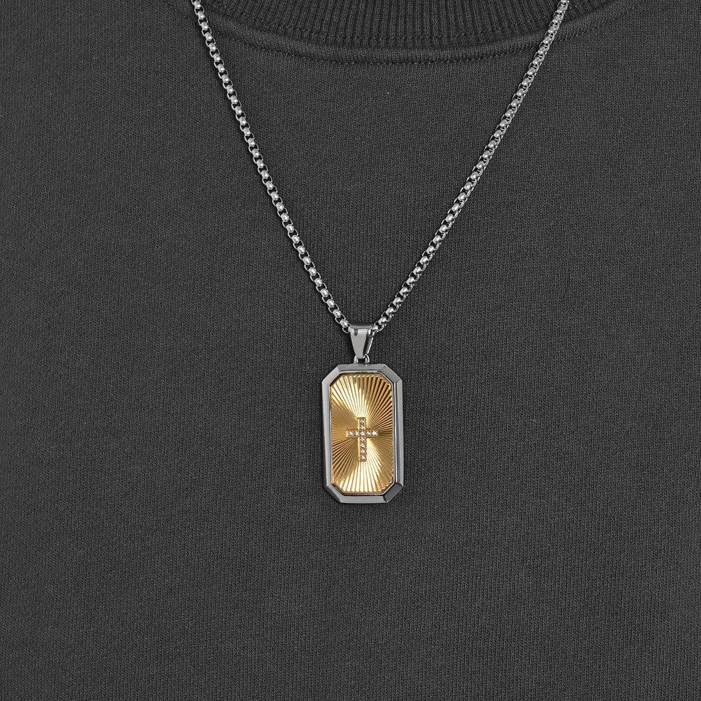 Christianartworkshop Stylish Two - Tone Cross Necklace: Four Faith - Inspired Designs - B - image 2