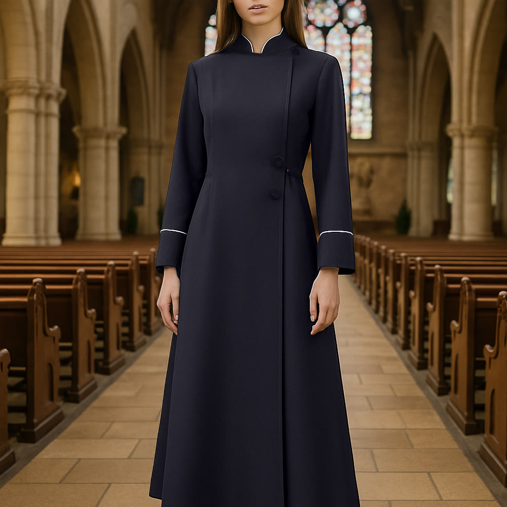 Christianartworkshop Formal Church Clergy Robe: 5 Colors in Long Robe Design - Black - 3XL - image 0