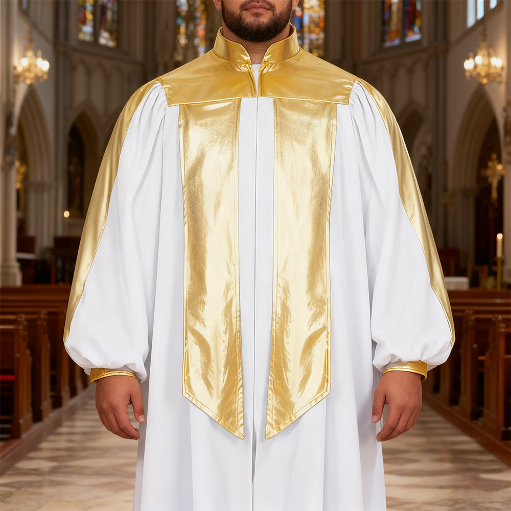 Christianartworkshop Golden-Embellished Clergy Robe: 7 Colors for Liturgical Elegance - image 6