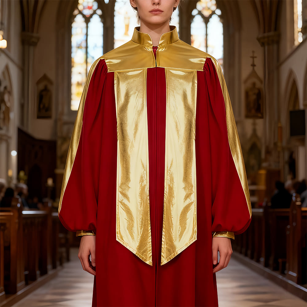 Christianartworkshop Golden-Embellished Clergy Robe: 7 Colors for Liturgical Elegance - image 4