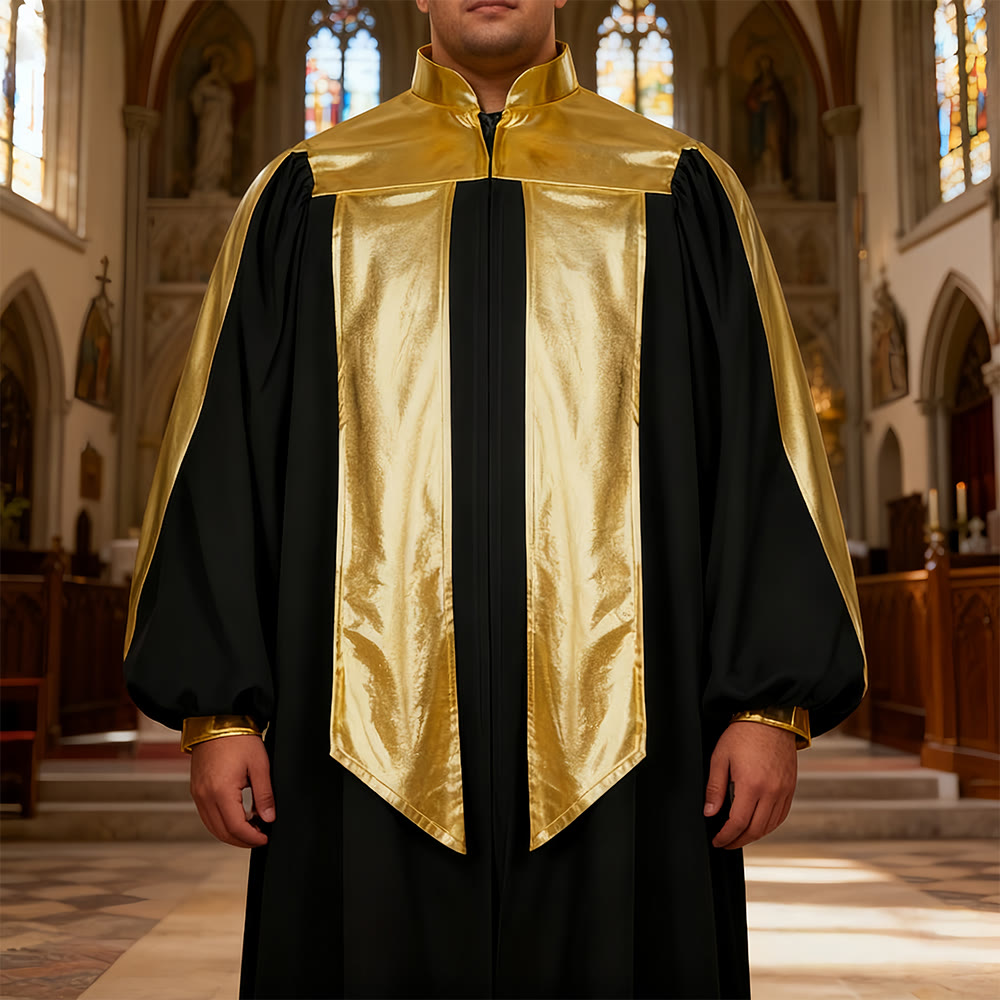 Christianartworkshop Golden-Embellished Clergy Robe: 7 Colors for Liturgical Elegance - image 8