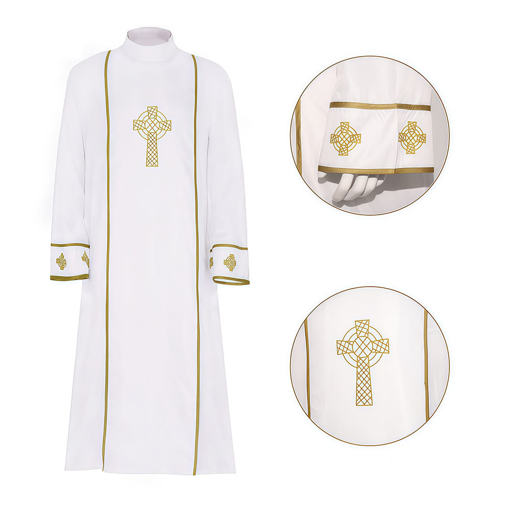 Christianartworkshop Multi-Style White Cassock Clergy Robe: Ideal for Church Worship & Rituals - image 2