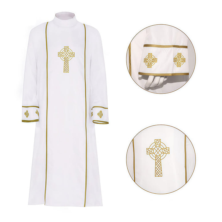 Christianartworkshop Multi-Style White Cassock Clergy Robe: Ideal for Church Worship & Rituals - image 2
