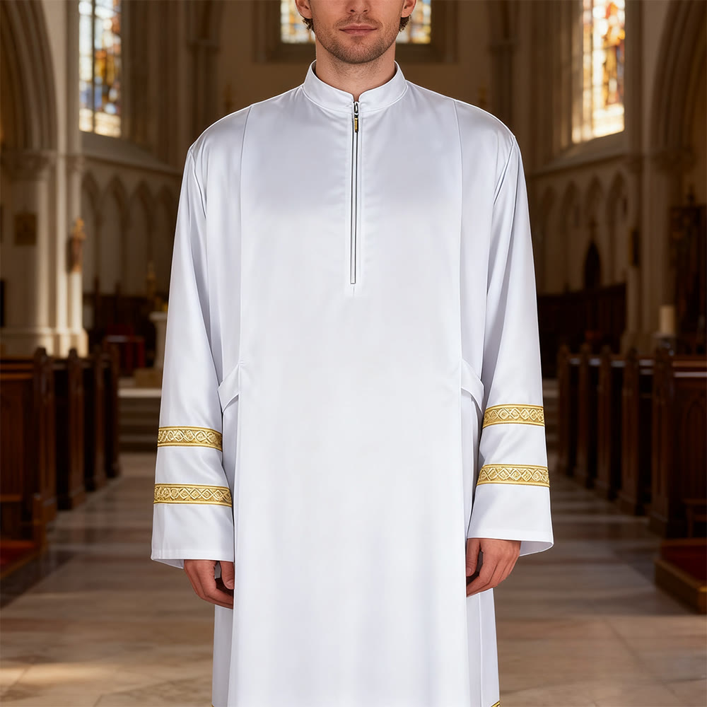Christianartworkshop Multi - Style White Clergy Robes: Ideal for Church Worship & Rituals - image 5