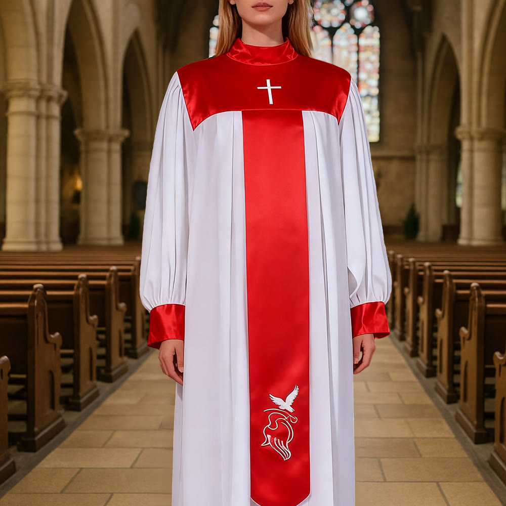 Elegant Multi-Color Satin Clergy Robes with Holy Symbols - Christian ...