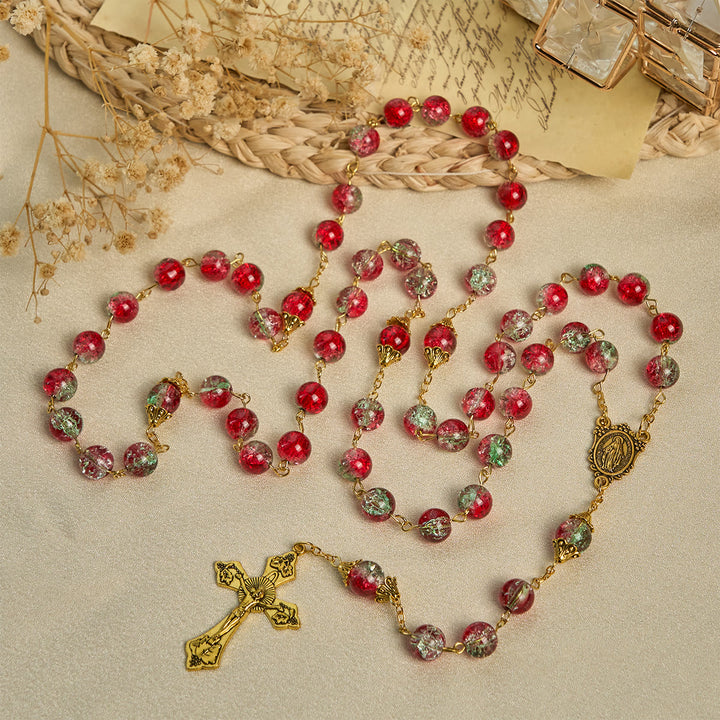 FREE Today: Christmas - Themed Red Bead Rosary with Golden Crucifix & Madonna Medal - image 7