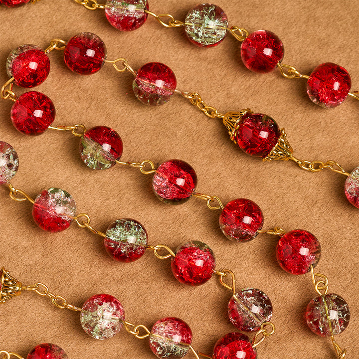 FREE Today: Christmas - Themed Red Bead Rosary with Golden Crucifix & Madonna Medal - image 8