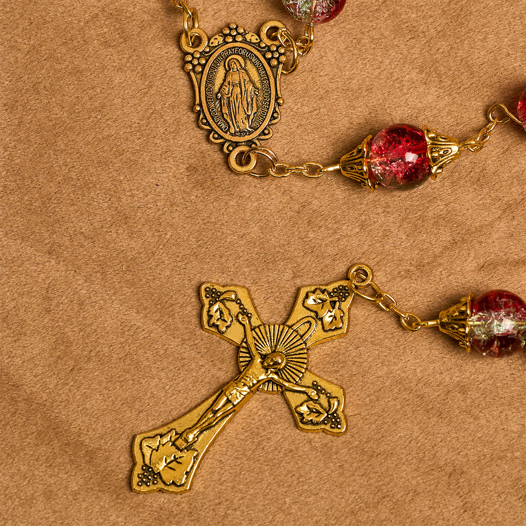 FREE Today: Christmas - Themed Red Bead Rosary with Golden Crucifix & Madonna Medal - image 9