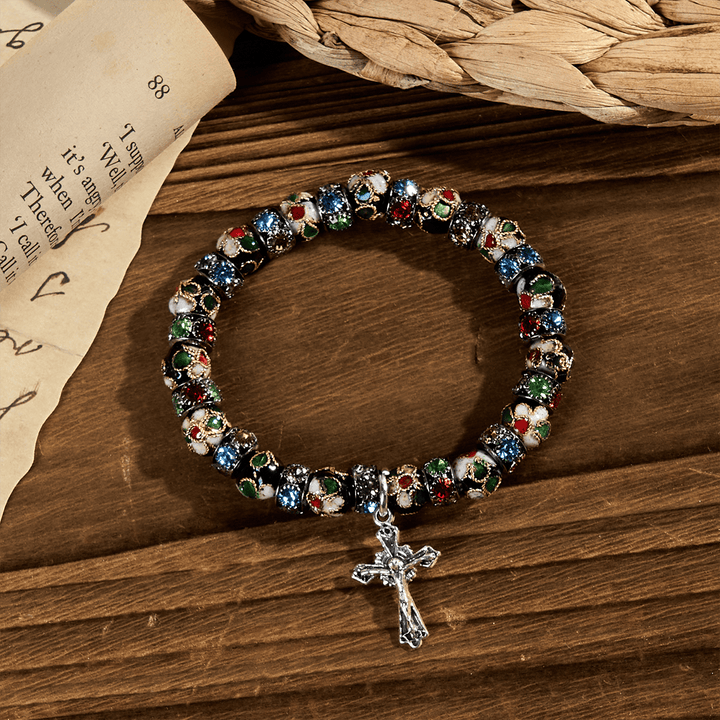 FREE Today: Handcrafted Cloisonné Beads Timeless Faith Bracelet: A Testament of Christ's Presence - image 7
