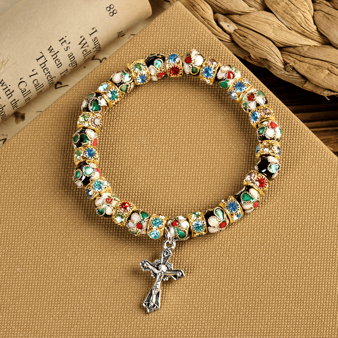FREE Today: Handcrafted Cloisonné Beads Timeless Faith Bracelet: A Testament of Christ's Presence - image 6