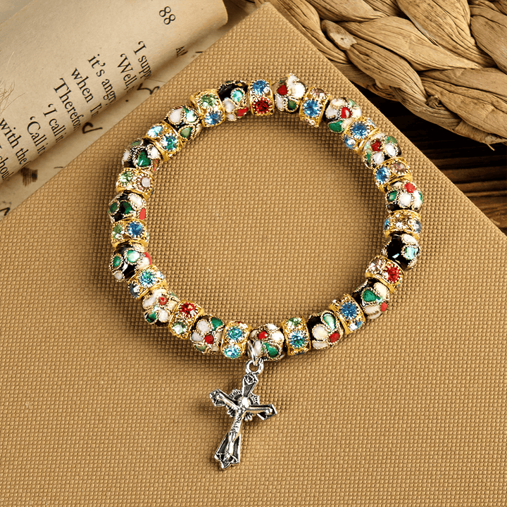 FREE Today: Handcrafted Cloisonné Beads Timeless Faith Bracelet: A Testament of Christ's Presence - image 6