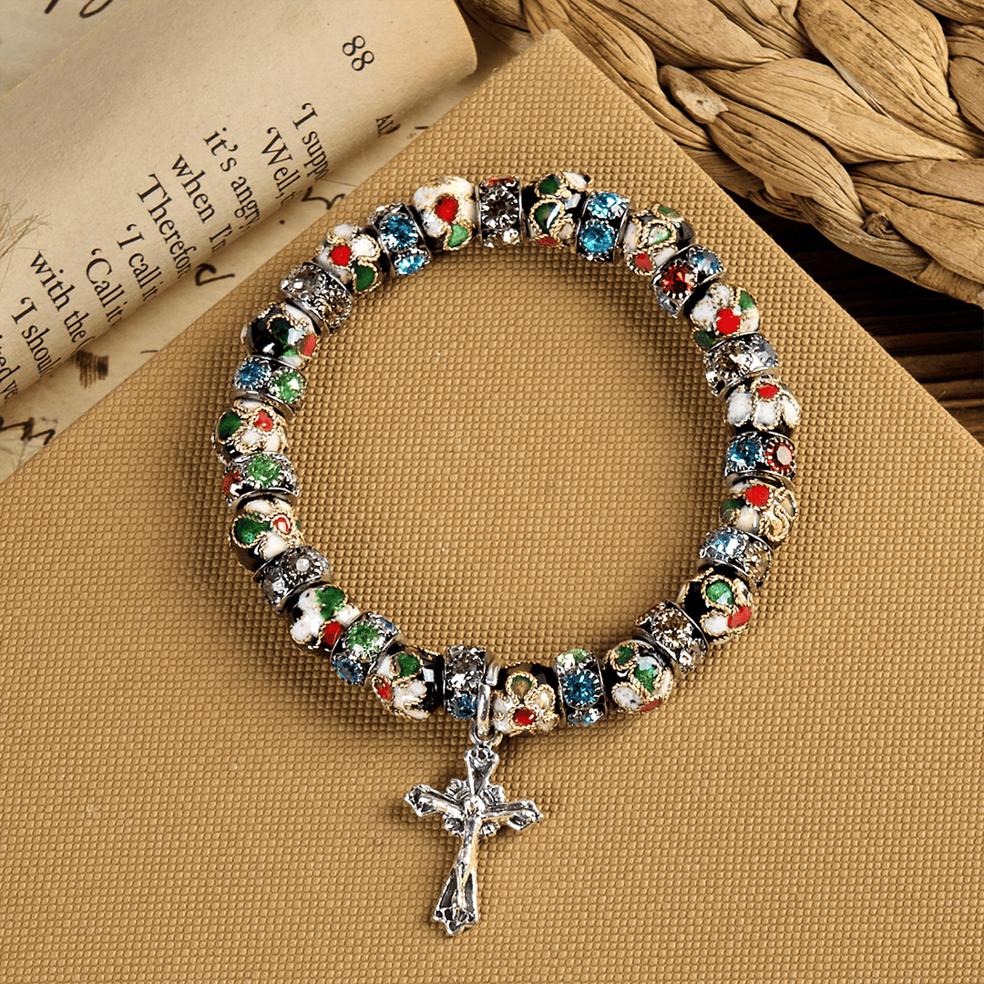 FREE Today: Handcrafted Cloisonné Beads Timeless Faith Bracelet: A Testament of Christ's Presence - image 5