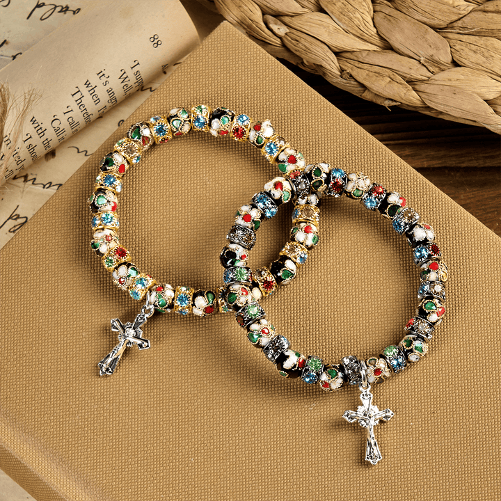 FREE Today: Handcrafted Cloisonné Beads Timeless Faith Bracelet: A Testament of Christ's Presence - image 4