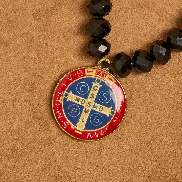 Christianartworkshop Halloween Gothic Style Rosary: Black Skull Design with Golden Crucifix - image 7