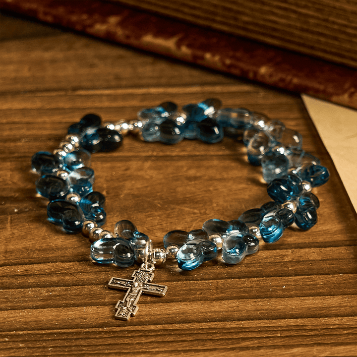 FREE Today: Wings of Devotion Shimmering Blue Butterfly Prayer Bracelet, Animal Rosary - Butterfly Bracelet - image 8