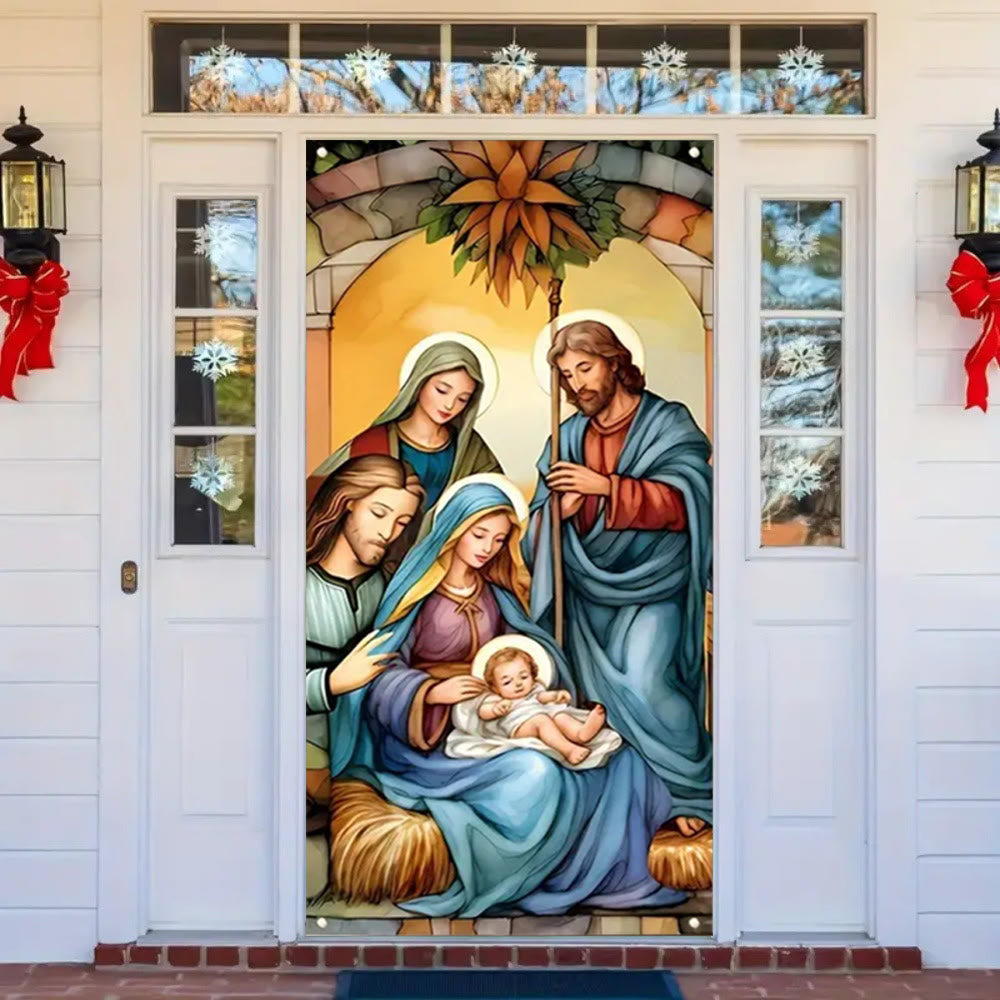 Vibrant Sacred Holy Family Door Curtain with Nativity Scene: Share Holiday Faith - image 5