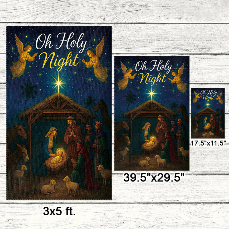 Christianartworkshop Oh Holy Night Nativity Garden Flag with Angels & Star: Christmas Faith Decor - image 6