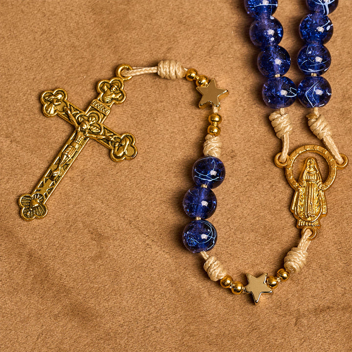 Christianartworkshop Elegant Purple Bead with Glittering Star Christmas Rosary: Illuminate Holiday Spirit - image 7