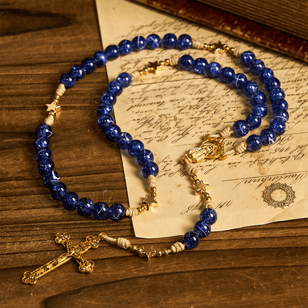 FREE Today: Elegant Purple Bead with Glittering Star Christmas Rosary: Illuminate Holiday Spirit - image 2