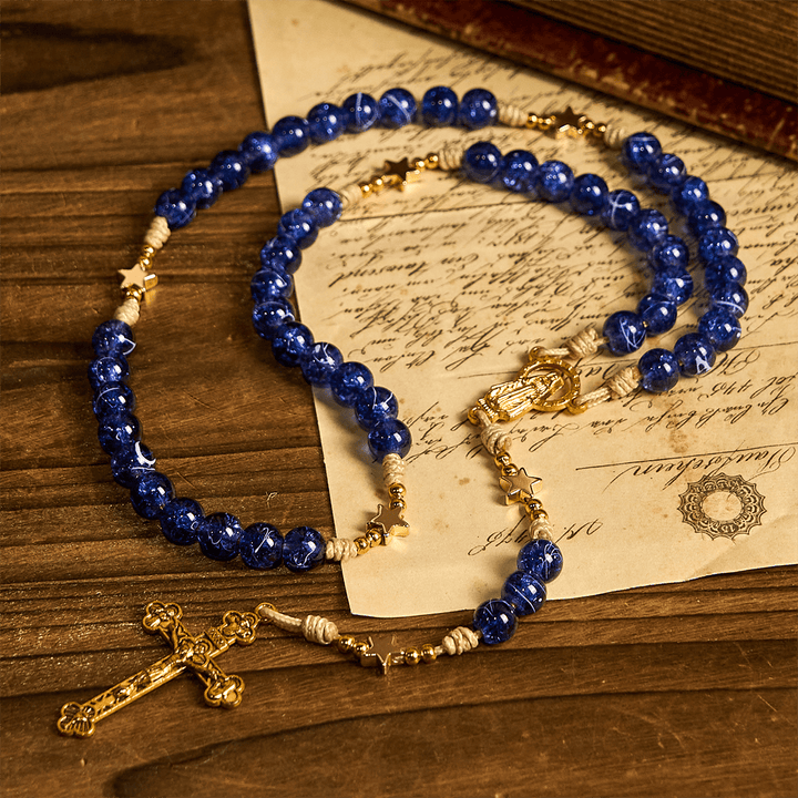 FREE Today: Elegant Purple Bead with Glittering Star Christmas Rosary: Illuminate Holiday Spirit - image 2