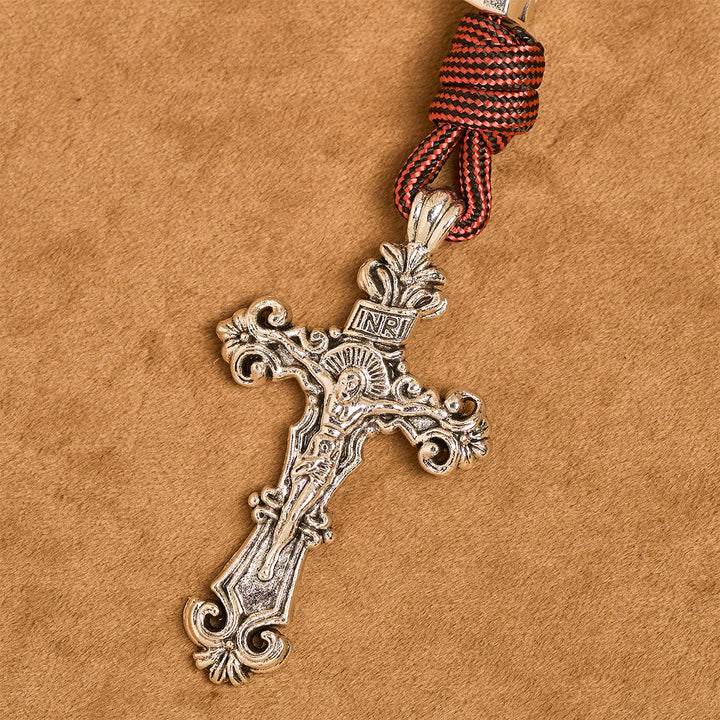 Warrior's Devotion Deep Red Paracord Rosary with St. George Medal: Power of Faith - image 9