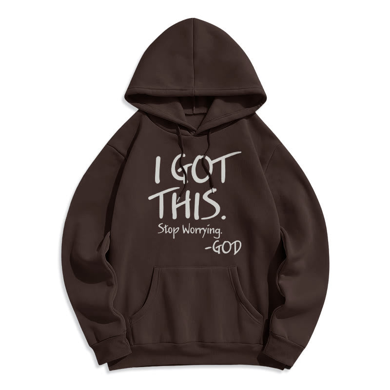 Christianartworkshop I GOT THIS - GOD Inspirational Faith Fleece Lined Polyester Hoodie - Brown - 2XL - image 3