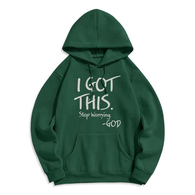 Christianartworkshop I GOT THIS - GOD Inspirational Faith Fleece Lined Polyester Hoodie - Green - 2XL - image 7