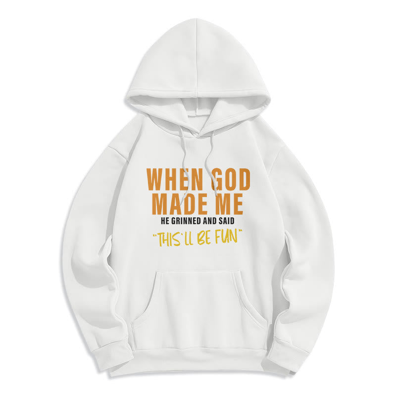 Christianartworkshop Fun - Filled God's Creation of Me Faith Story Fleece Lined Polyester Hoodie - White - 2XL - image 1