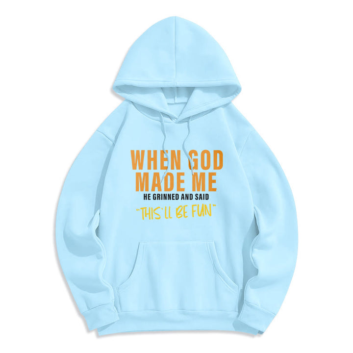 Christianartworkshop Fun - Filled God's Creation of Me Faith Story Fleece Lined Polyester Hoodie - Blue - 2XL - image 6