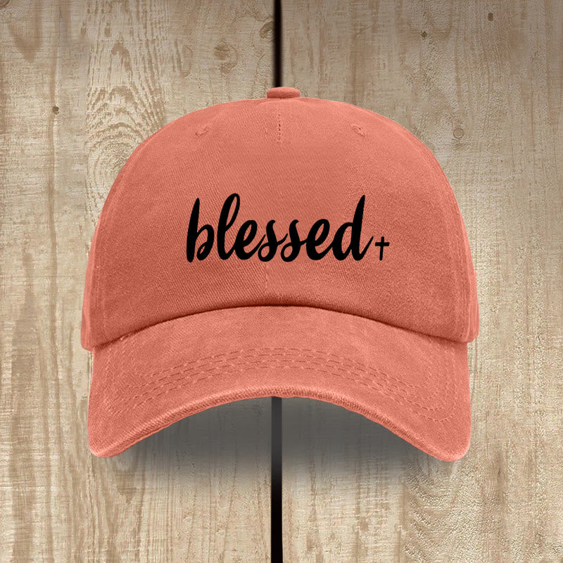 Christianartworkshop Streetwear Style Blessed Unisex Distressed Washed Cotton Hat - Orange - image 15