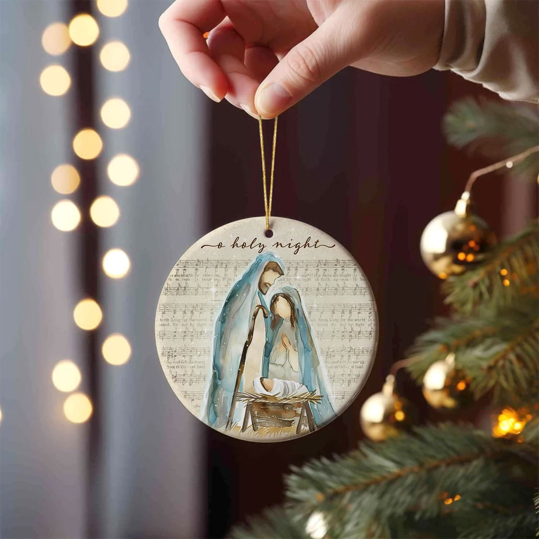 Christianartworkshop Night - Themed Nativity with Angels & Detailed Figures Hanging Ornaments - image 2