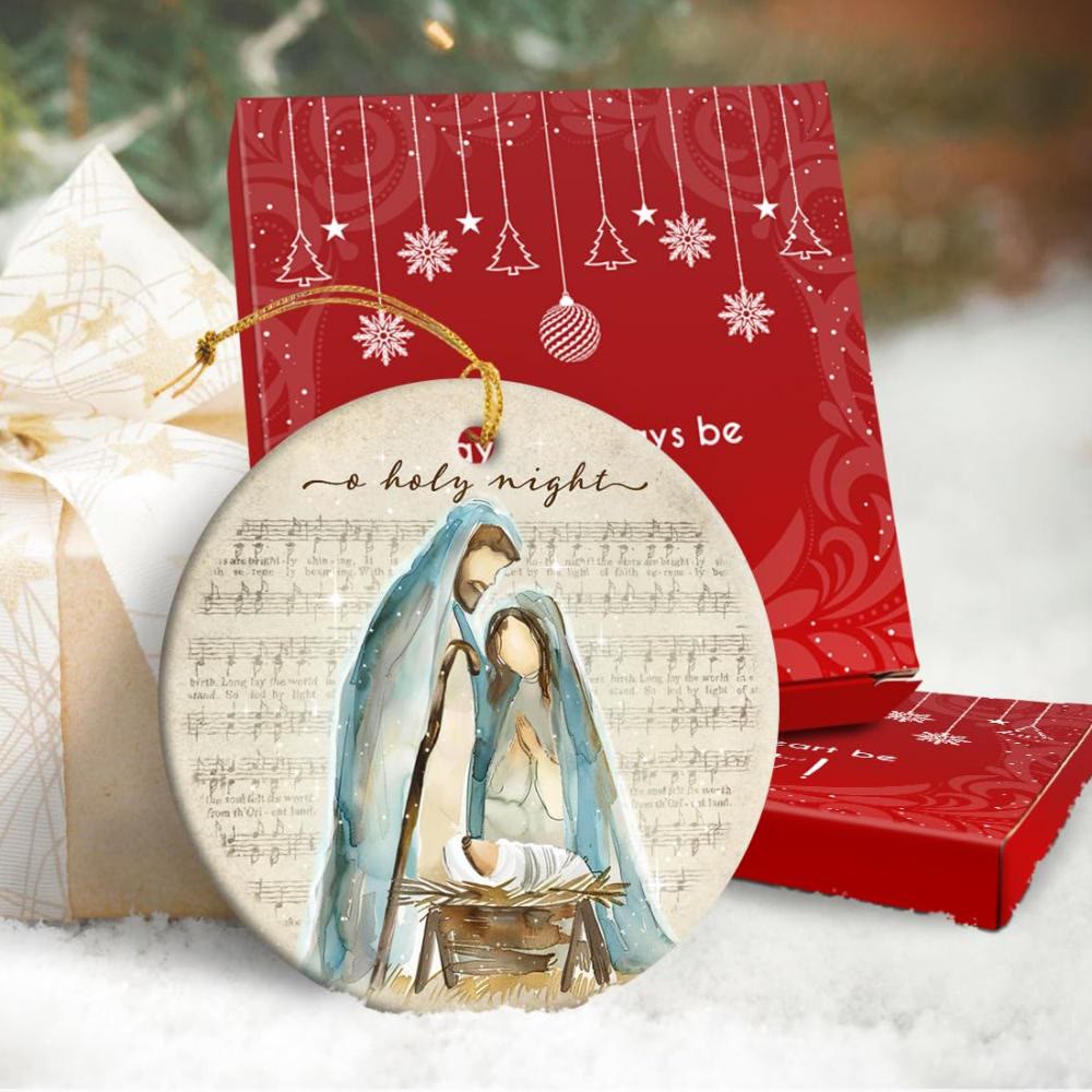 Christianartworkshop Night - Themed Nativity with Angels & Detailed Figures Hanging Ornaments - image 5