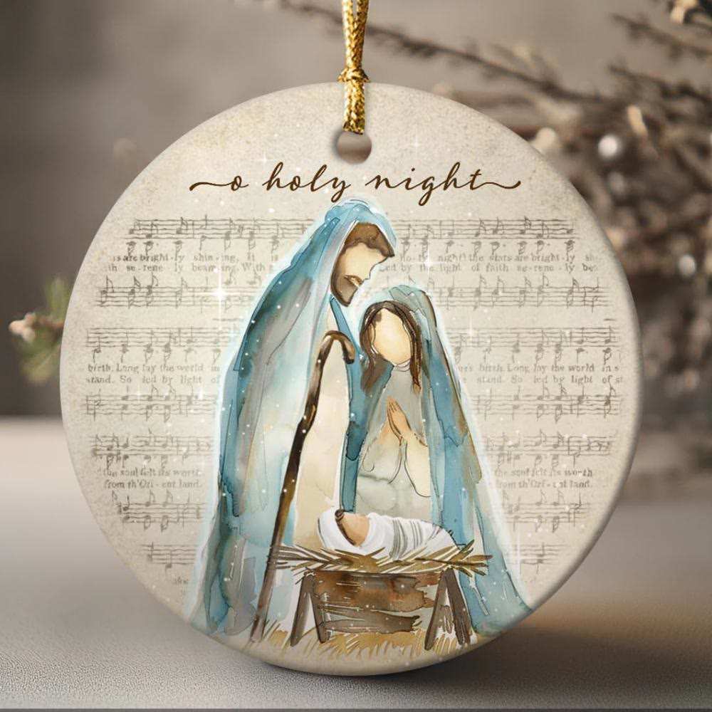 Christianartworkshop Night - Themed Nativity with Angels & Detailed Figures Hanging Ornaments - image 3