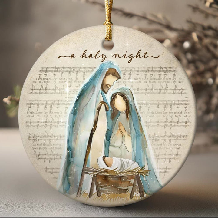 Christianartworkshop Night - Themed Nativity with Angels & Detailed Figures Hanging Ornaments - image 3