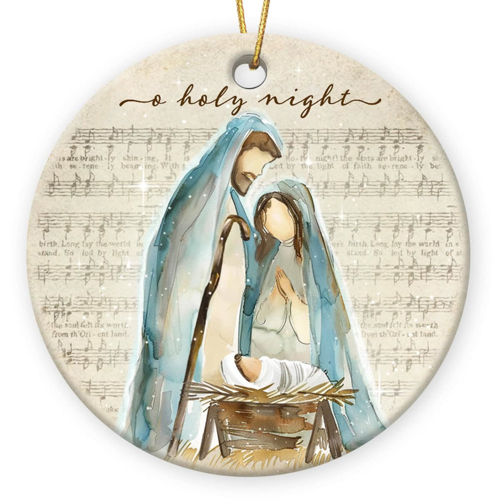 Christianartworkshop Night - Themed Nativity with Angels & Detailed Figures Hanging Ornaments - Ceramics - image 1