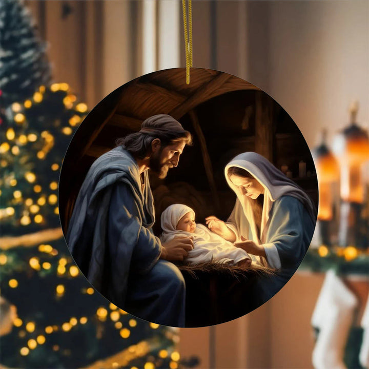 Christianartworkshop 3 Realistic Oil Painting Style Nativity Blessing Ornaments - Style 3 - Ceramics - image 13