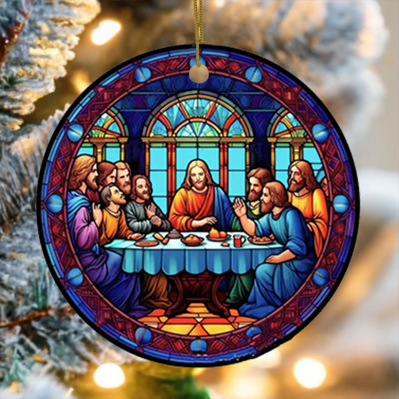Christianartworkshop Stained Glass Style The Last Supper Hanging Ornaments A - Style 2 - image 6