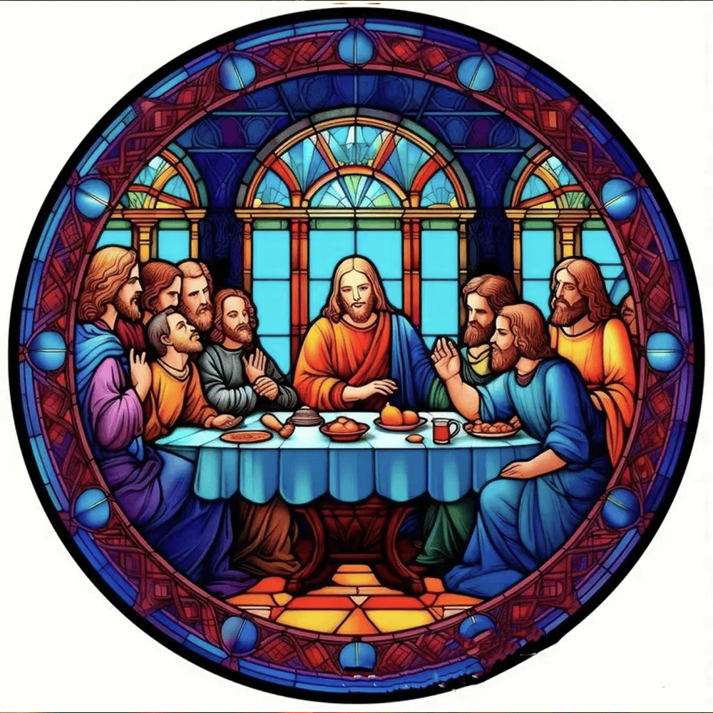 Christianartworkshop Stained Glass Style The Last Supper Hanging Ornaments A - image 11